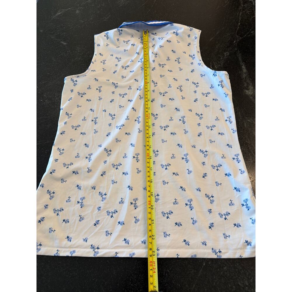 G/Fore SM blue/white floral sleeveless golf polo - Picture 10 of 10